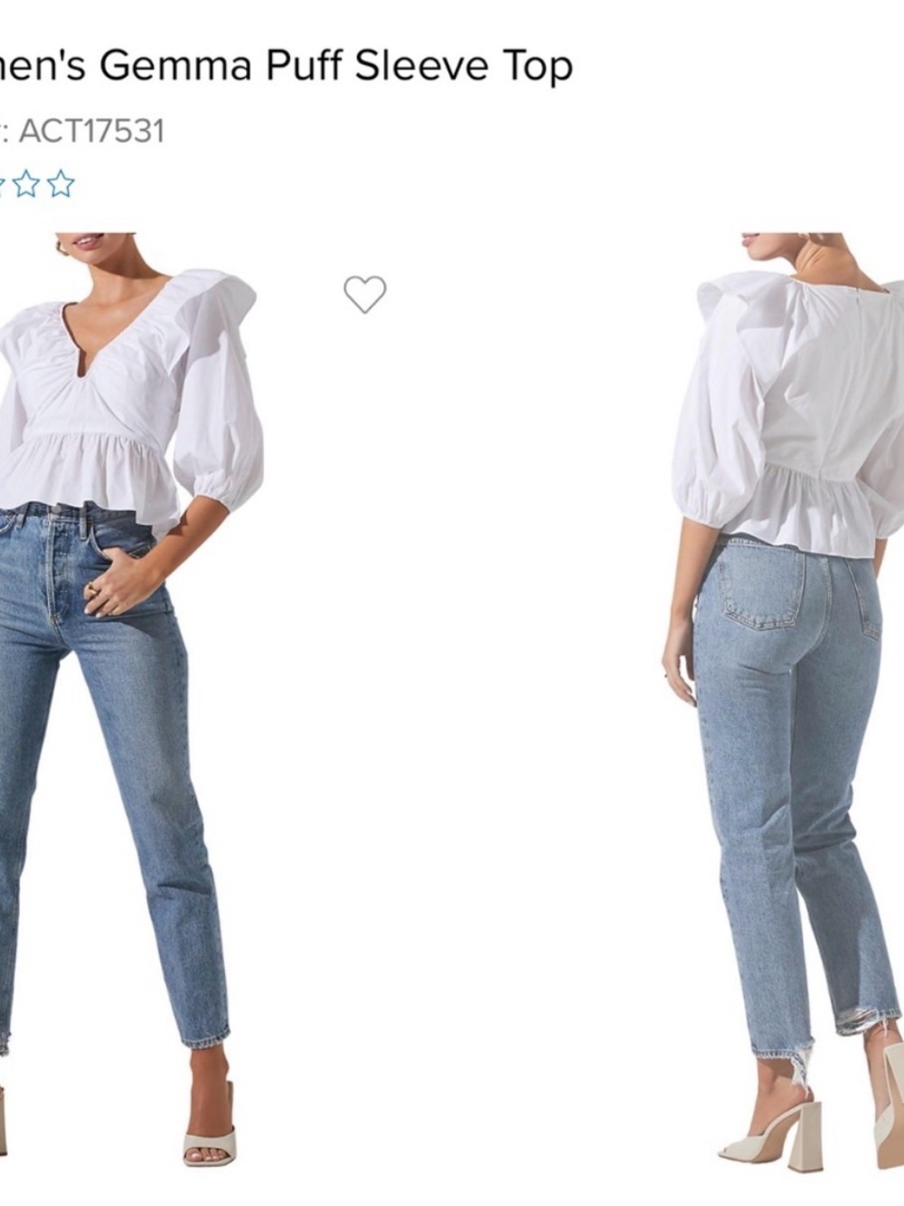 ASTR The Label White Ruffle Peplum Blouse Size Small NWT - Picture 2 of 5